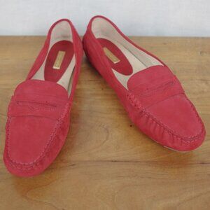 Louise et Cie Antiguah Red Suede Penny Loafer Driving Moc Style Flat 10